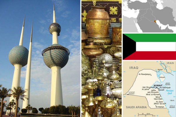 Kuwait-maps-and-flag