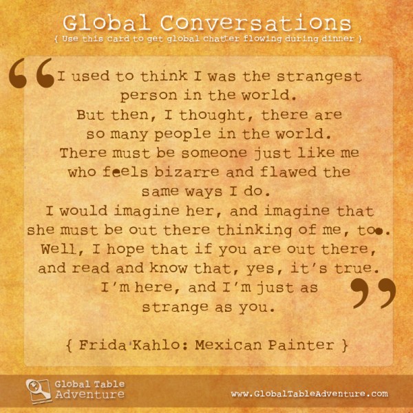 003-Frida-Mexican-Painter Frida Kahlo quote, Plus dozens of other inspiring quotes from around the world.