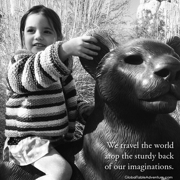 We travel the world atop the sturdy back of our imaginations, Sasha Martin. Plus dozens of other inspiring quotes from around the world.