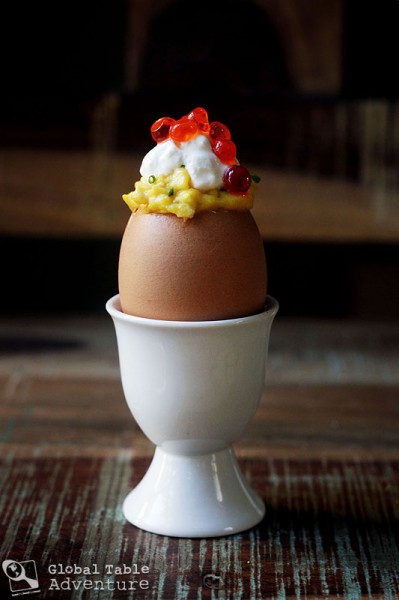 Russian Scrambled Eggs with Caviar