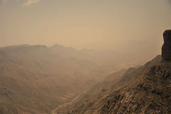 Taken from Habala Valley in Abha, the view shows the depth of Sarawat Mountain Range. Photo by Wajahatmr.