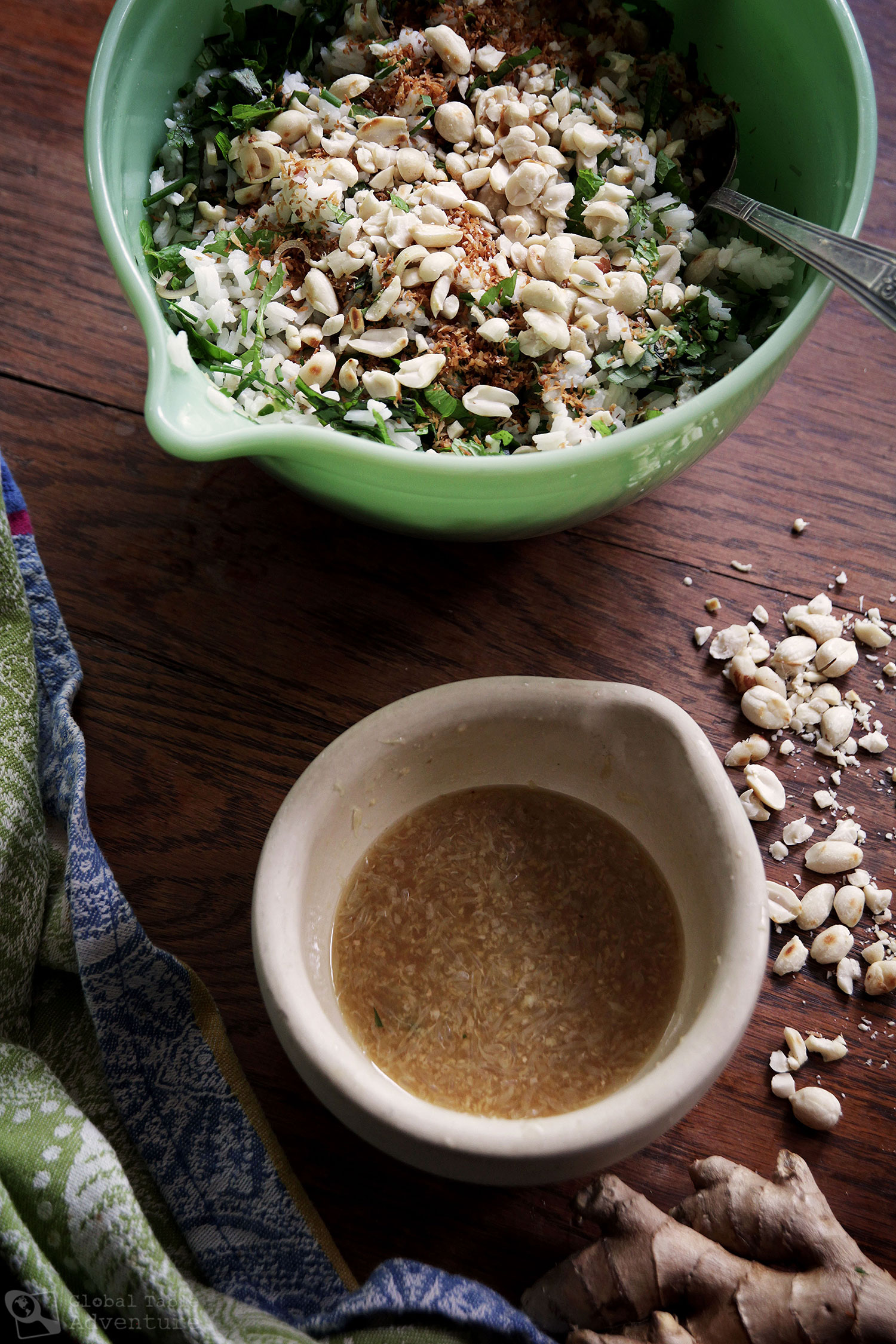 Recipe for Malaysian Herbed Rice Salad | Nasi Ulam